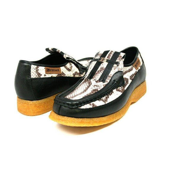 British Walkers Windsor Black Python Skin and Leather Custom Shoes - Picture 1 of 7